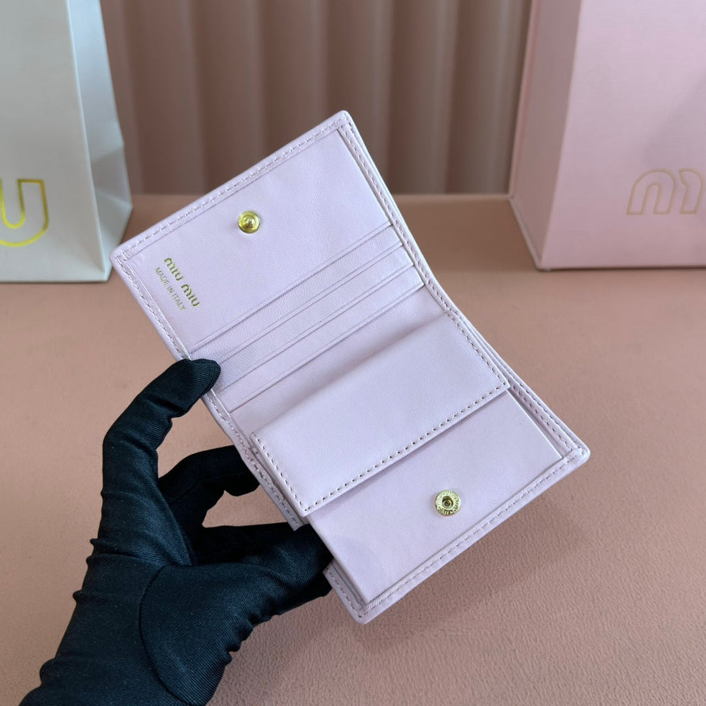 Small Matelassé Nappa Leather Wallet Light Pink