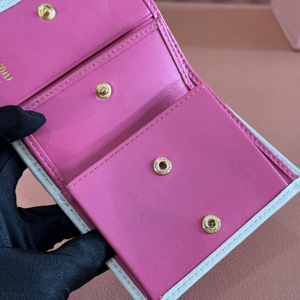 Small Matelassé Nappa Leather Wallet Fuchsia