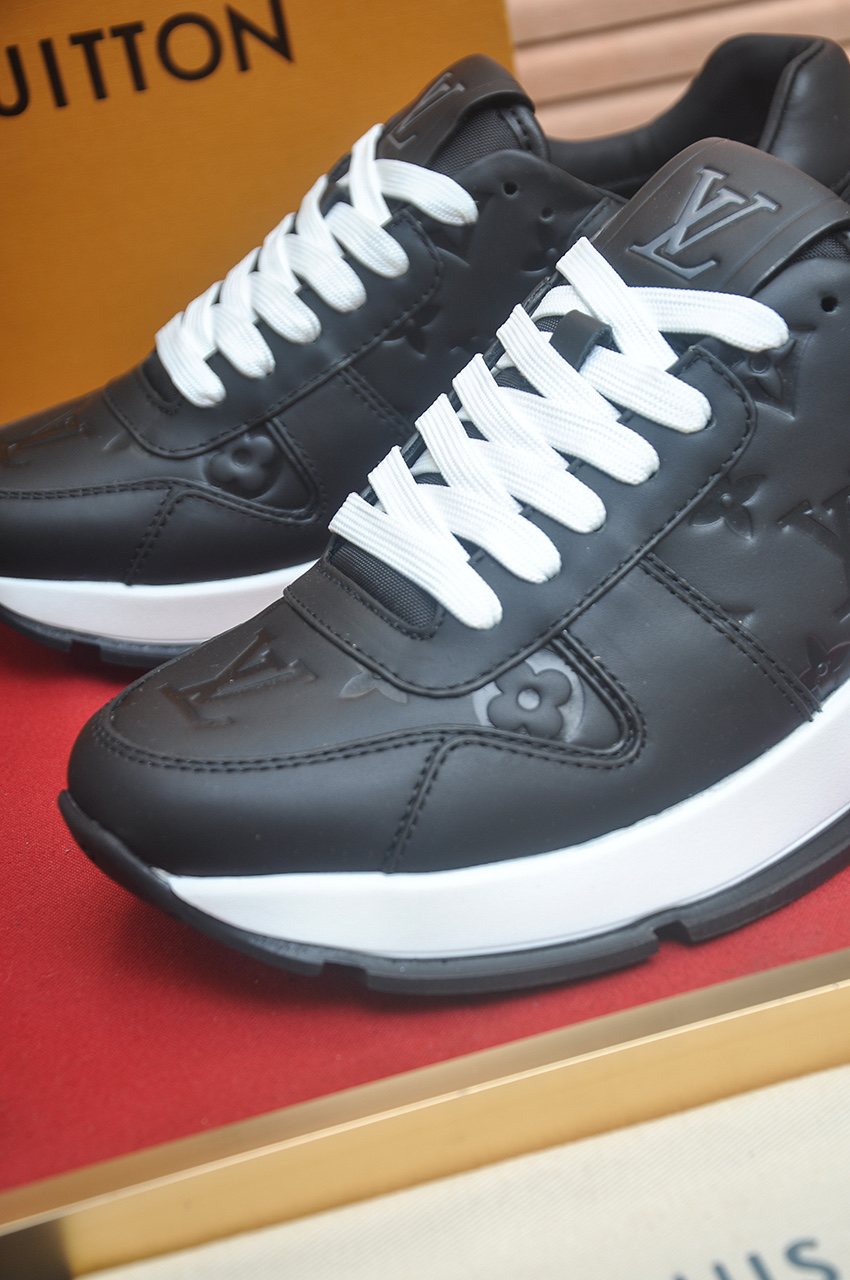 Louis Vuitton Black Embossed Low-Top Sneakers — detail