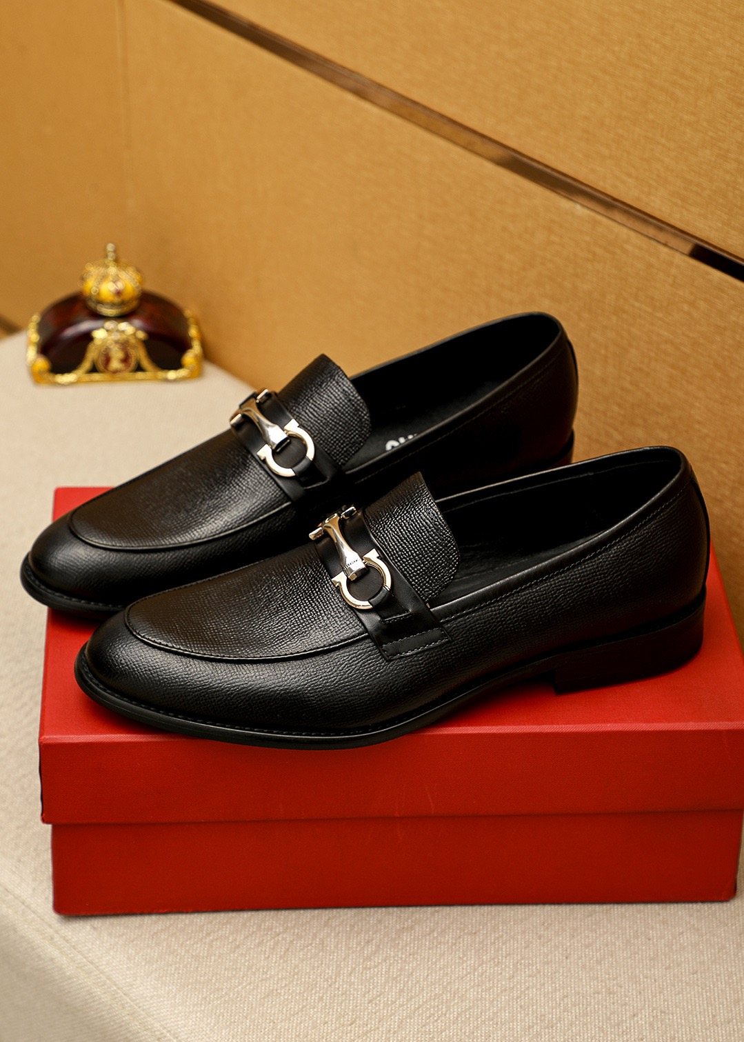 Ferragamo Black Bit Loafers — side