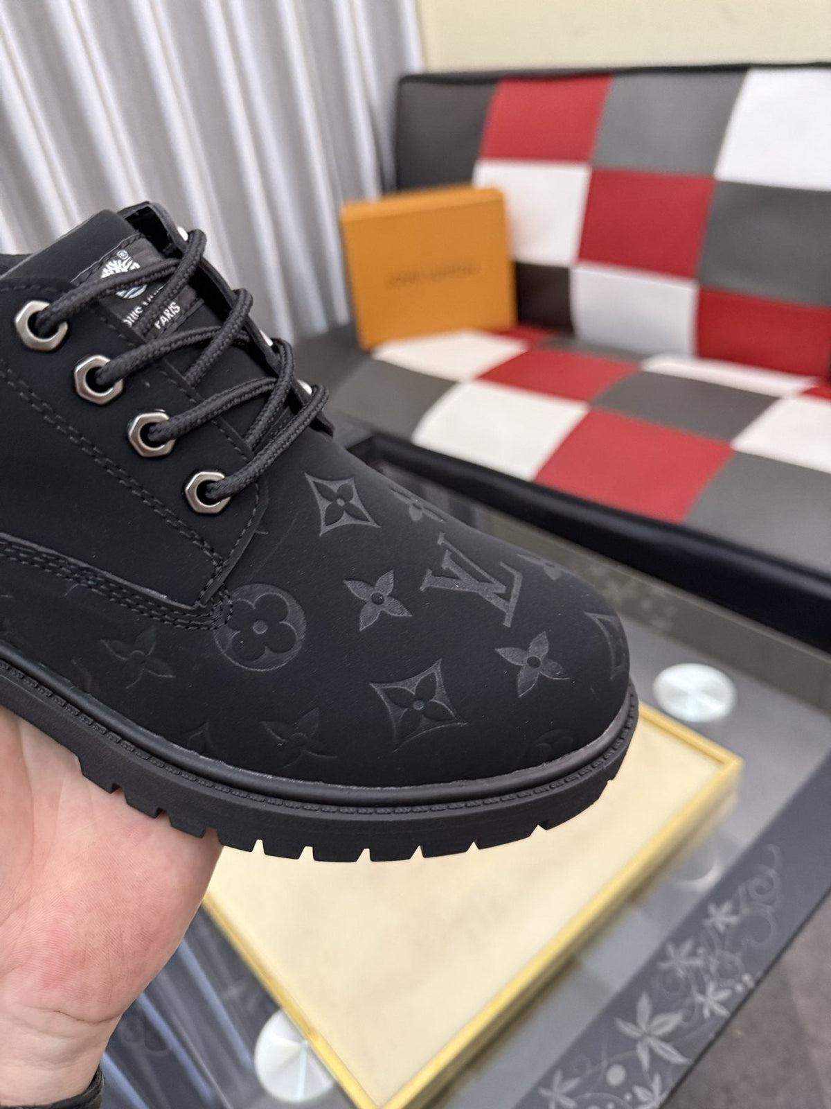 Timberland Patterned Lug Sole Lace-Up Boots — detail