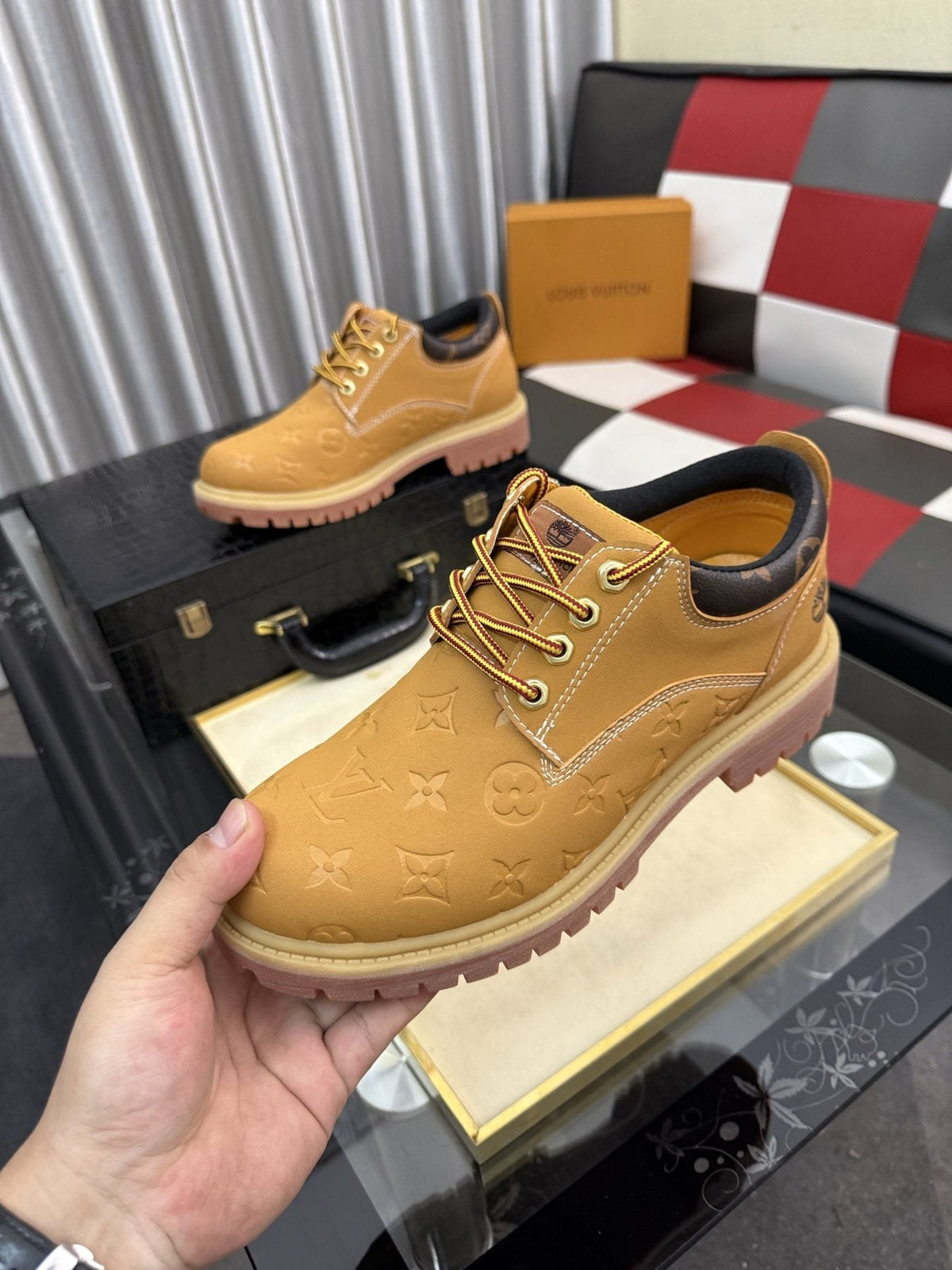 Timberland Patterned Lug Sole Lace-Up Boots — front