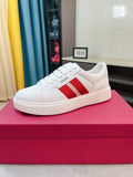 BALLY White Red Stripe Sneakers — hero